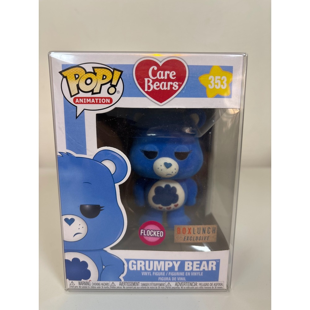 Funko Pop Care Bears Grumpy Bear 353 Flocked BoxLunch Exclusive Vinyl Protector